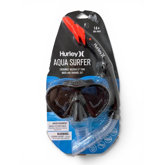 Hurley Other - Hurley Aqua Surfer Adult Mask & Snorkel Set NIP 14+ Black